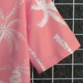 thumbnail image 5 of FINALGANG Mens Short Sleeve Lapel Hawaiian Shirt With Coconut Tree Print Loose Fit Casual Beach Summer Shirt For Vacation Daily Wear Pink XXL, 5 of 6