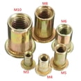 thumbnail image 2 of 10 unids / set tuercas de remache de acero al carbono M3 M4 M5 M6 M8 M10 Tipos de remache de cabeza plana de tamaño múltiple Tuercas de remache de nueces Inserte herramienta de remache, 2 of 4