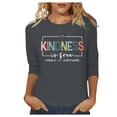 thumbnail image 1 of T-shirt Décontracté pour Femme à Col Rond avec Imprimé de Lettres, Manches 3/4, 1 of 4
