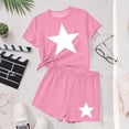 thumbnail image 7 of Girls Summer Outfits 2 Piece Clothes Solid Color Short Sleeve Top and Casual Short Sets Activewear Pink 11-12Years, 7 of 7