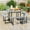 Gray, variant on Costway Round Picnic Table Bench Set with 4 Benches Umbrella Hole All Weather Tabletop White