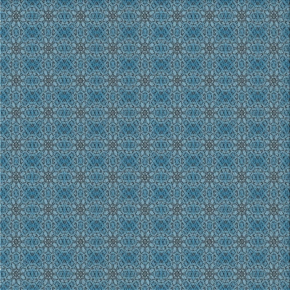 Ahgly Company Machine Washable Indoor Square Transitional Blue Jay Blue Area Rugs, 5' Square