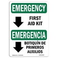 thumbnail image 1 of SignMission OS-EM-A-1824-L-10320 18 x 24 in. OSHA Emergency Sign - First Aid Kit Bilingual, 1 of 1