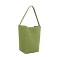 thumbnail image 1 of Bolso de hombro de cuero genuino mate para mujer, bolso de cubo verde aguacate, bolso de mano grande para viaje, nuevo, 2024, 1 of 5