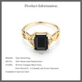 thumbnail image 5 of Gem Stone King 2.18 Ct Black Onyx E-F Lab Grown Diamond 18K Yellow Gold Plated Silver Ring (Size 6), 5 of 5
