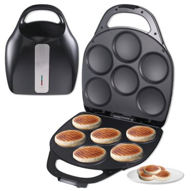 Wrea Mini Pancakes 6 Electric Waffle Maker, Stainless Steel