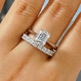 thumbnail image 2 of ESTE ORIGIN 2.55Ct Emerald Cut Lab-Grown Diamond Engagement Ring Set With Hidden Halo in 14K Rose Gold Solitaire Bridal Ring Set for Her, size US 10.5., 2 of 10