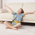 thumbnail image 3 of FORMRS Kids Short Sleeve Top and Pants Pajama Set Unisex Satin 2-Piece Sleepwear, Sizes 13-14Y, Colorful Leaves, 3 of 8