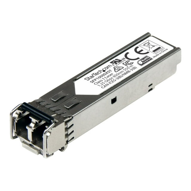 StarTech.com MSA Uncoded Compatible SFP Module, 1000BASE-SX, 1GbE Multi Mode (MMF) Fiber Optic Transceiver, 1GE Gigabit Ethernet SFP, LC Connector, 550m, 850nm, DDM, 1Gbps Mini GBIC Module - Lifetime Warranty (SFP1000SXST) - SFP (mini-GBIC) transceiver module - 1GbE - 1000Base-SX - LC multi-mode - up to 1800 ft - 850 nm - for P/N: US1GA30SFP, US1GC30SFP