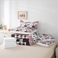 thumbnail image 5 of Homewish Deer Moose Bear Bedding Comforter Set 7pcs for Teens, Rustic Jungle Hunting King Bedding Sets, Pink Rustic Plaid Reversible Bed Sheets, Luxury Bedroom Decor, 5 of 7
