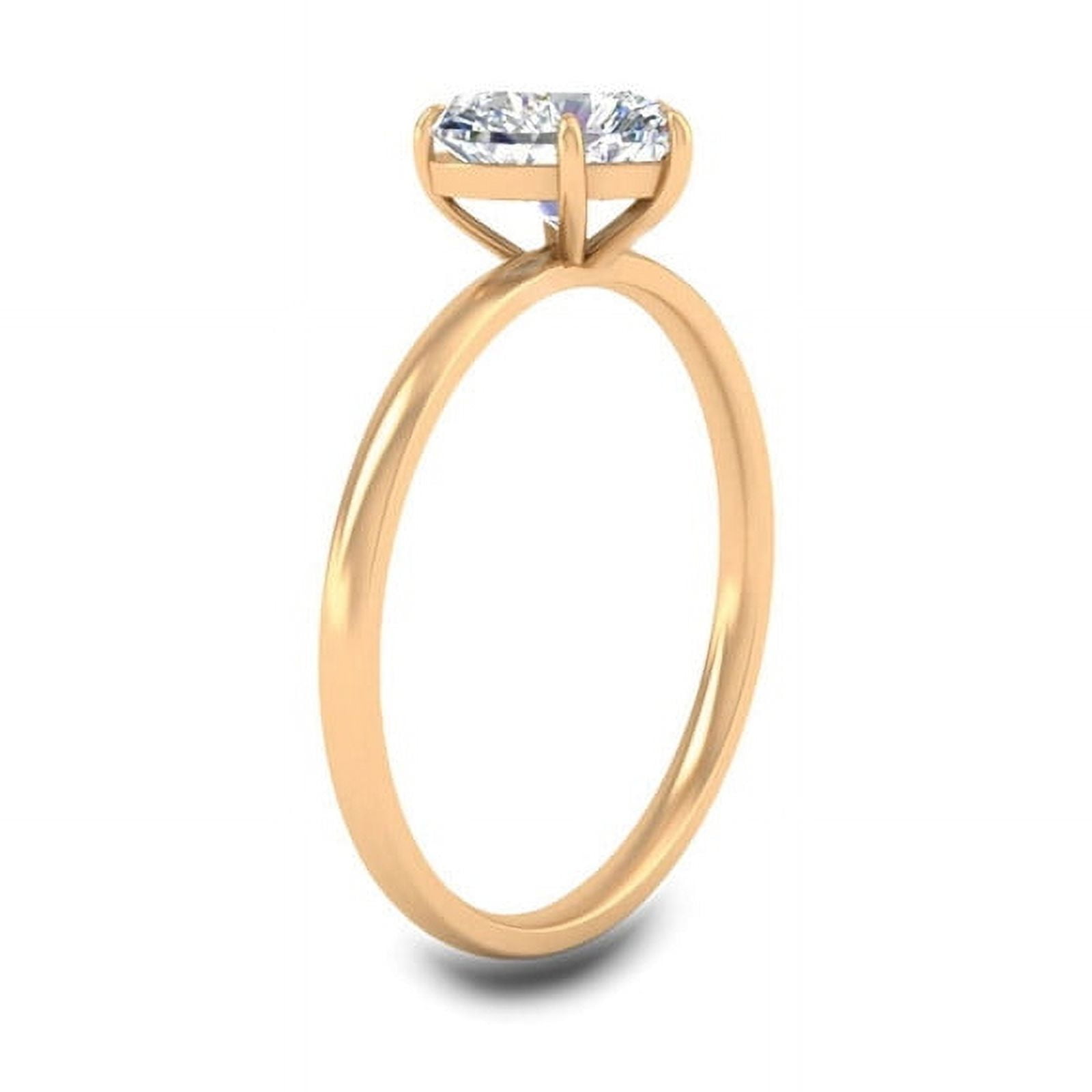 Cora Jewellery 1.5 CT Heart Shaped Moissanite Engagement Ring, Solitaire Ring For Women, 10K Rose Gold, 6 US, Pack of 1