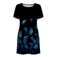 thumbnail image 4 of USSUMA Dresses for Women Party Casual,Women's Short-Sleeve Scoop Neck Swing Dress Casual Floral Printed Simple T-Shirt Dresses 2022 Summer Tunic Sun Dress, 4 of 8