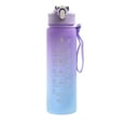 thumbnail image 2 of AuroraX 750ml Water Bottle Time Markings Leakproof Water Bottle Gym BPA Free Plastic Wide Mouth Dishwasher Safe Outdoor Travel Water Bottle Purple, 2 of 6