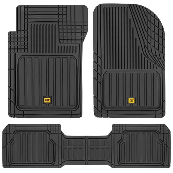 Cat® ToughLiner™ Rubber Car Floor Mats for Auto Truck SUV & Van, Full Custom Trim to Fit Liners, Advanced Performance Heavy Duty Odorless Car Mats, All Weather Protection, Black
