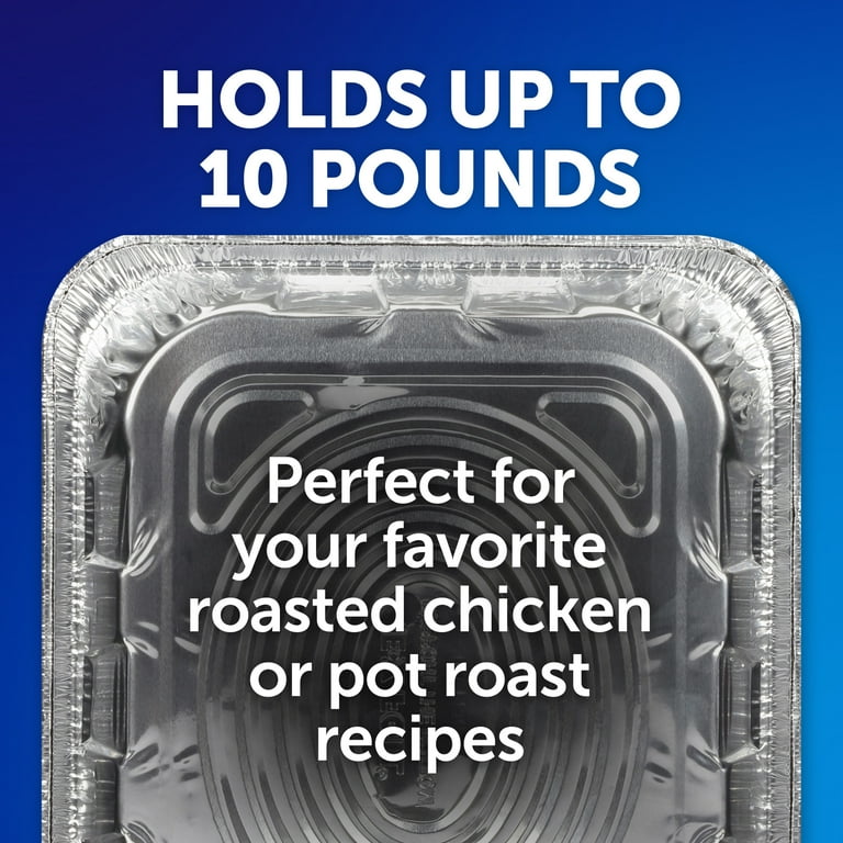 EZ Foil 10 LB Disposable Roasting Pans, Half-Size Steam Table Foil
