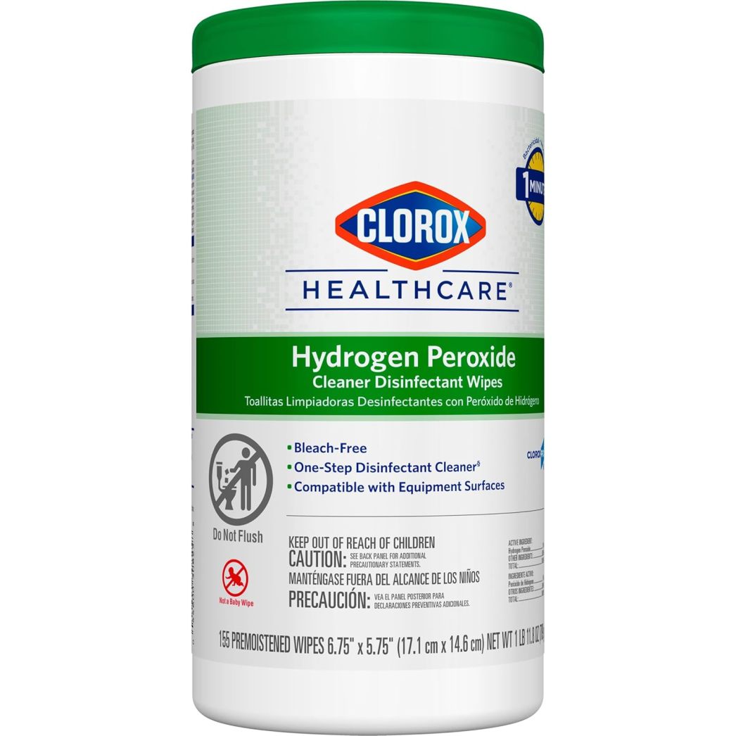 WRFP Hydrogen Peroxide Disinfecting Wipes, Multipurpose Disinfectant, Easy to Use, Antibacterial Cleaner, 155 Count Each, Value Pack of 6