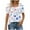 White, variant on Uaswgudfs Elegant Women Blouses Summer Tops Casual Short Sleeve Square Neckline Blouse with Ruffle Cuffs & Delicate Floral Embroidery - Slim Fit