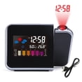 thumbnail image 1 of LNGOOR Réveil Projecteur Intelligent Affichage LCD Projecteur Rétroéclairé LED Météo Numérique Snooze Réveil Température Max/ Min Enregistrements d'Humidité Horloge Noir, 1 of 1