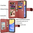 thumbnail image 4 of For Samsung Galaxy A15 5G Wallet Case, Ebizware Galaxy A15 5G Magnetic PU Leather Wallet Phone Case with Credit Card Slots Holder and Kickstand Folio Flip Detachable Cover with Wrist Strap - Wine Red, 4 of 9