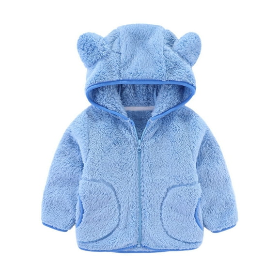 Winter Coats For Toddler Fleece Baby Jacket Baby Hoodie With Bear Ear Toddler Zip Up Hoodie Girl Baby Boy Clothes 1-2 Years