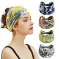 thumbnail image 5 of Phogary Wide Boho Floral Elastic Sports Sweatbands, (Sets of 4), 5 of 8