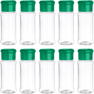 Salusware - 6 Pack - 16 oz with Red Cap - Plastic Spice Jars Bottles Containers - Perfect for Storing Spice, Herbs and Powders - Lined Cap - Safe