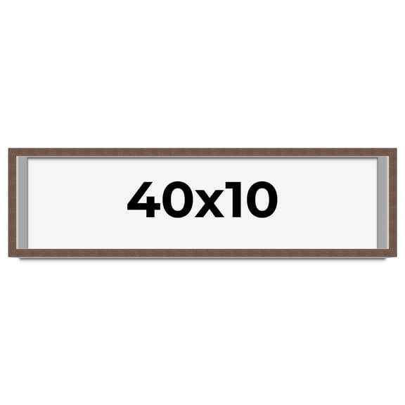 40x10 Shadow Box Frame Brown | 1.125 inches Deep Real Wood Rustic Shadowbox Display Frame | UV