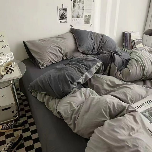 Korean Style Bedding Set Twin Full Queen Size Bed Linen Girls Floral Bed Flat Sheet Pillowcase 180x220 Solid Color Home Textile