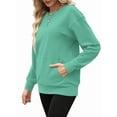 thumbnail image 3 of TARAINYA Women's Long-Sleeve Oversized Sweatshirt Casual Crewneck Solid-Color Pullover with Pocket Design, 3 of 7