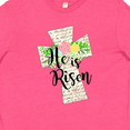 thumbnail image 4 of Inktastic He is Risen Cross with Script and Flowers Youth T-Shirt, 4 of 5