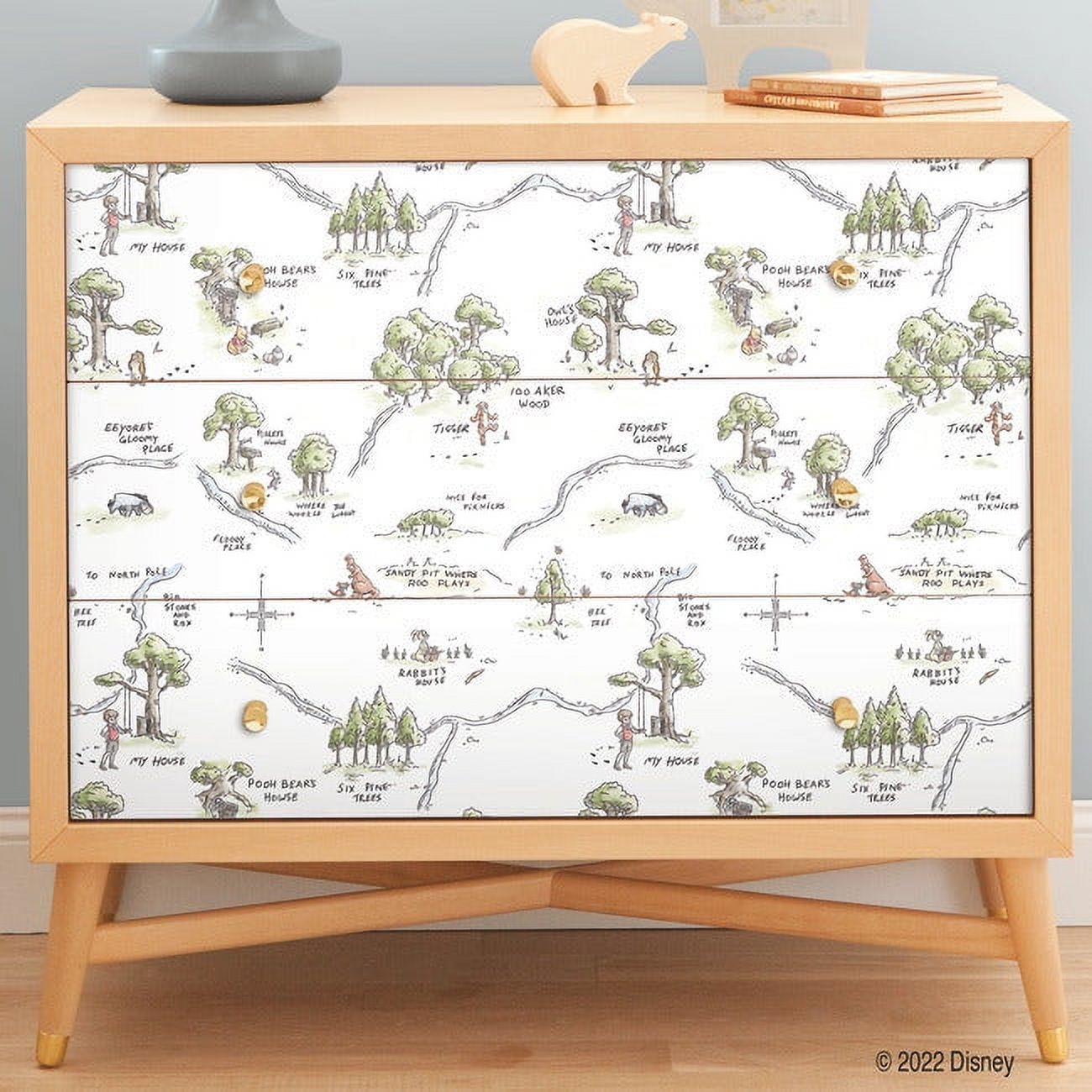 RoomMates Multi, Winnie The Pooh 100 Acre Wood Map Wallpaper