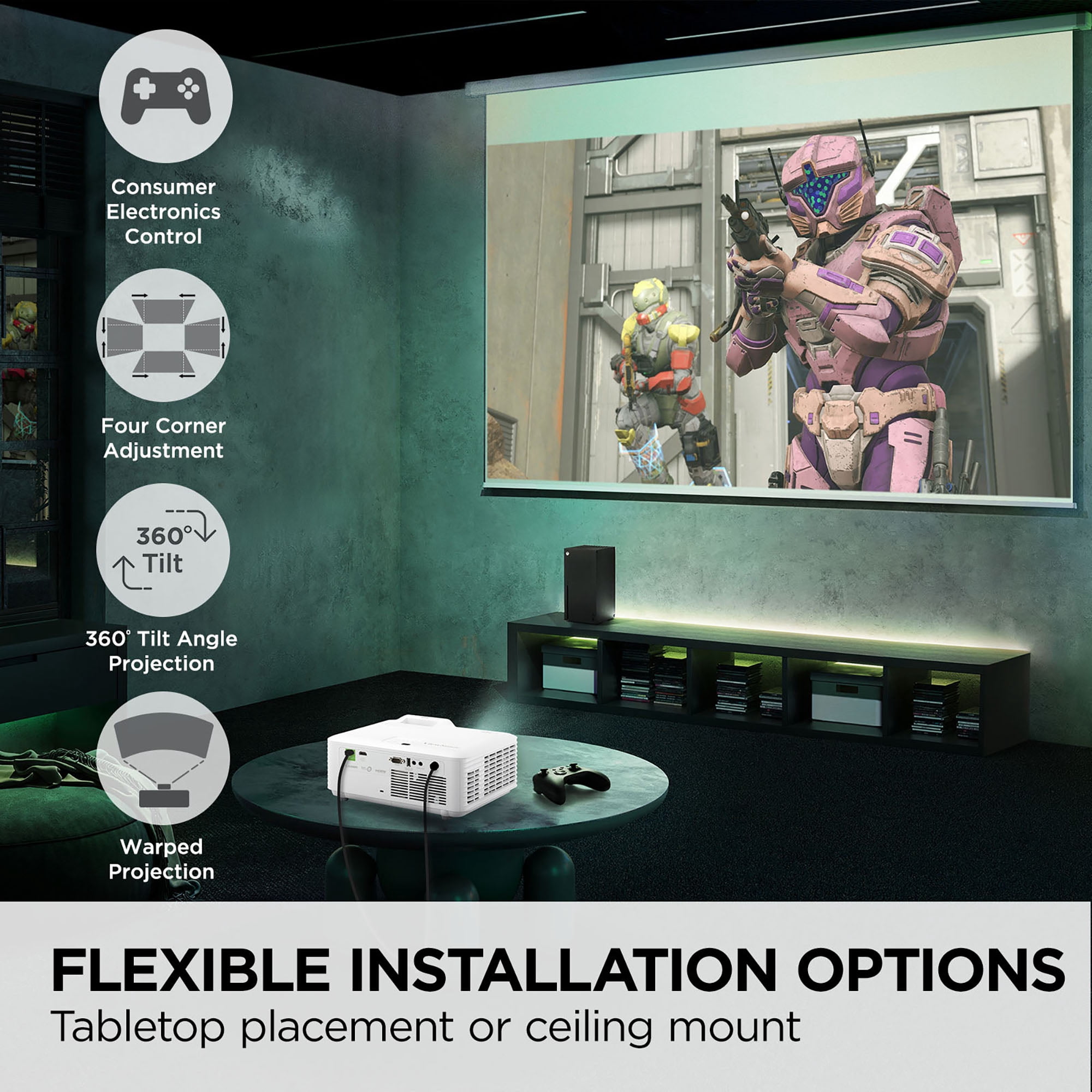 ViewSonic LX700-4K 4K UHD 3500 Lumens Laser Gaming Projector