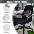 thumbnail image 5 of Xoenoiee Turtle Paint Splatter Print Computer Office Chair Cover Stretch Elastic Polyester Slipcover Stretchable Universal Desk Task Chair Seat Cover Protector for Rotating Chair Computer Chair, L, 5 of 6