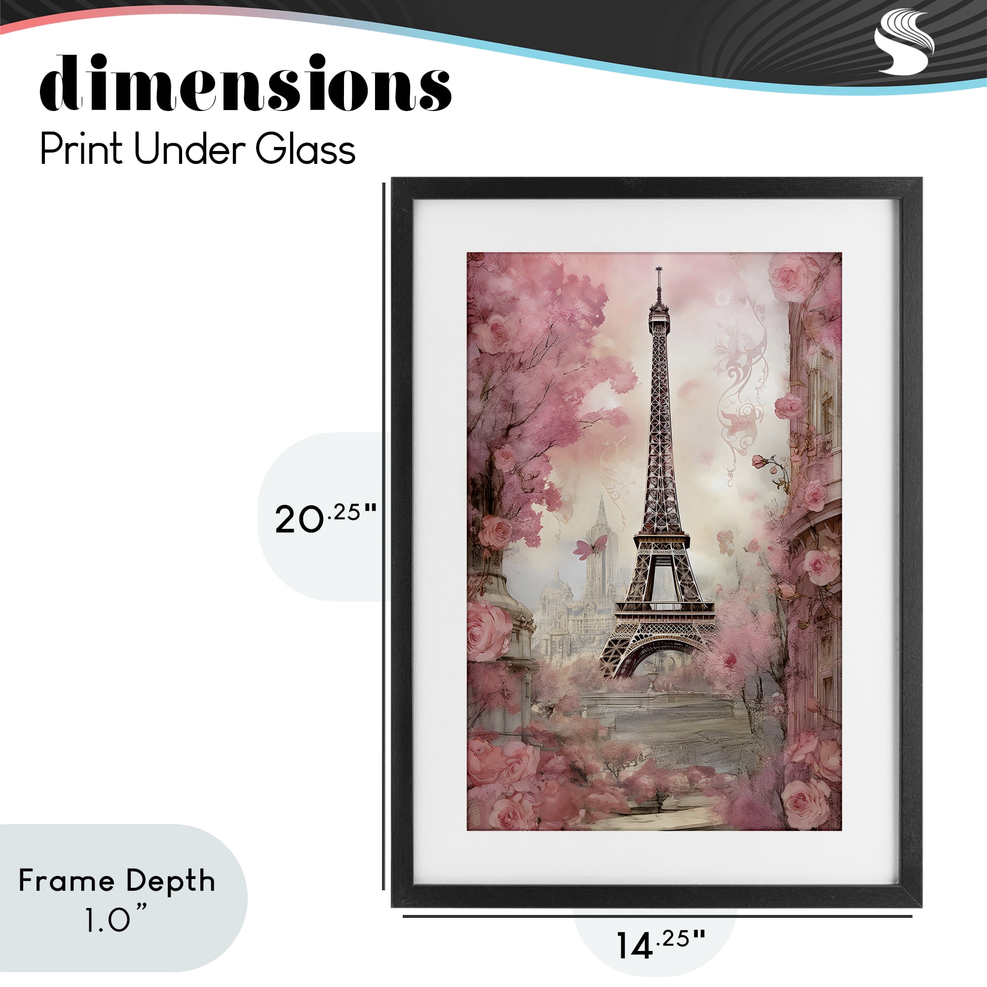 Stupell Industries Paris City View in Bloom Black Framed Print Under Glass, design by Creative Studio