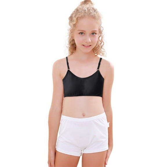 JDEFEG Slim Glasses Case Sports Big Light Teenager Student Cami Bras for Teens Training Wireless Underclothes Bras Padded Cropped Vest Bra Girls Underwear Bra Road Bike Top Tube Bag Cotton Black
