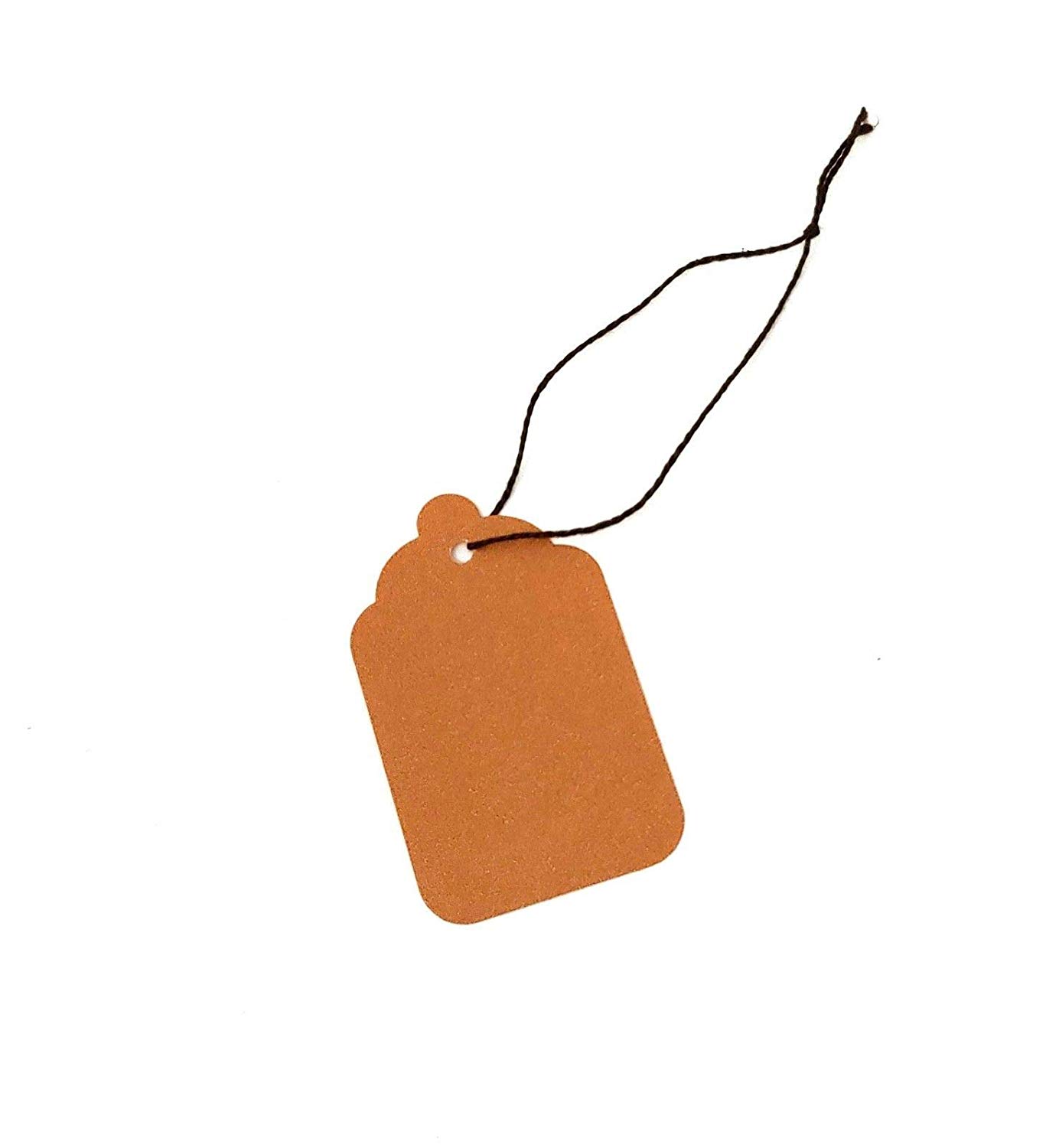 Blank Kraft Strung Merchandise Pricing Tags with String, Brown #8 Tags,  1.75 W x 2.875 H, 50 Pack 