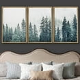 thumbnail image 3 of wall26 Framed Canvas Print Wall Art Set Film Grain Aerial View of Pine Tree Forest Nature Wilderness Modern Art Rustic Landscape Relax/Calm Cool for Living Room, Bedroom, Office - 24"x36"x3, 3 of 5