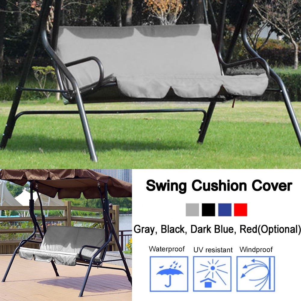Herwey Swing Cushion Replacement outdoor Swing 3 seat Chair Waterproof Cushion Replacement For Patio Garden Yard swing Cushion Gray