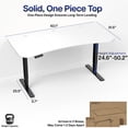 thumbnail image 3 of VIVO Electric 63" x 32" Stand Up Desk Workstation, White Table Top, Black Frame, 3 of 8