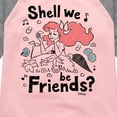 thumbnail image 3 of Disney Princess - Ariel Shell We Be Friends - Toddler & Youth Girls Raglan Graphic T-Shirt, 3 of 5