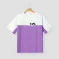 thumbnail image 3 of PatPat Family Matching Outfit Sets Purple Party Dress Button Ruffle Sleeves Spliced Mesh Dress and Colorblock T-shirt Sets, 3 of 12