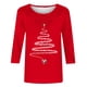 thumbnail image 4 of Awdenio - Blusas de manga larga para mujer, liquidación, moda juvenil, estampado navideño, camiseta holgada, mangas 3/4, blusa, cuello redondo, blusas casuales, 4 of 4