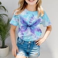 thumbnail image 2 of JAJAHO Girls Short Sleeve T Shirts For Kids Tie Dye Casual Round Neck Loose Fit Tee Ages 1-13 Years Summer Stylish Tops, 2 of 5