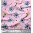 thumbnail image 1 of Soimoi Pink Velvet Fabric Flower Watercolor Print Fabric by the Yard 58 Inch Wide, 1 of 3