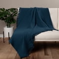 thumbnail image 3 of Sticky Toffee Muslin Throw Blanket for Adults, 100% Cotton, 60x50 in, Soft Lightweight and Breathable Throw for Couch, Blue, 3 of 7