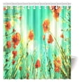 thumbnail image 1 of Cortina de Ducha ABPHQTO Amapolas Rojas Hojas Verdes 160x180 cm, 1 of 2
