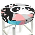 thumbnail image 3 of Balery Panda Cute Pink Hearts Velvet Round Bar Chair Cushion Cover Adjustable, Protects From Scratches And Stains, Soft & Washable Ideal For Wooden And Metal Stools - 13 Inch, 3 of 7