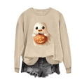 thumbnail image 5 of Titcea Women's Halloween Sweatshirts Cute Ghost Halloween Print Crewneck Pullover Casual Sweater Home Party Loose Comfy Fall Winter Sweatshirts, 5 of 5