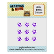 Paw Print Purple Home Button Stickers Set Fit Apple iPhone iPad iPod Touch