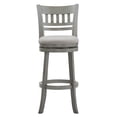 thumbnail image 7 of Weston Home Shapel Lattice Back 29"H Swivel Bar Stool, Antique Grey Finish, Grey Linen, 7 of 7